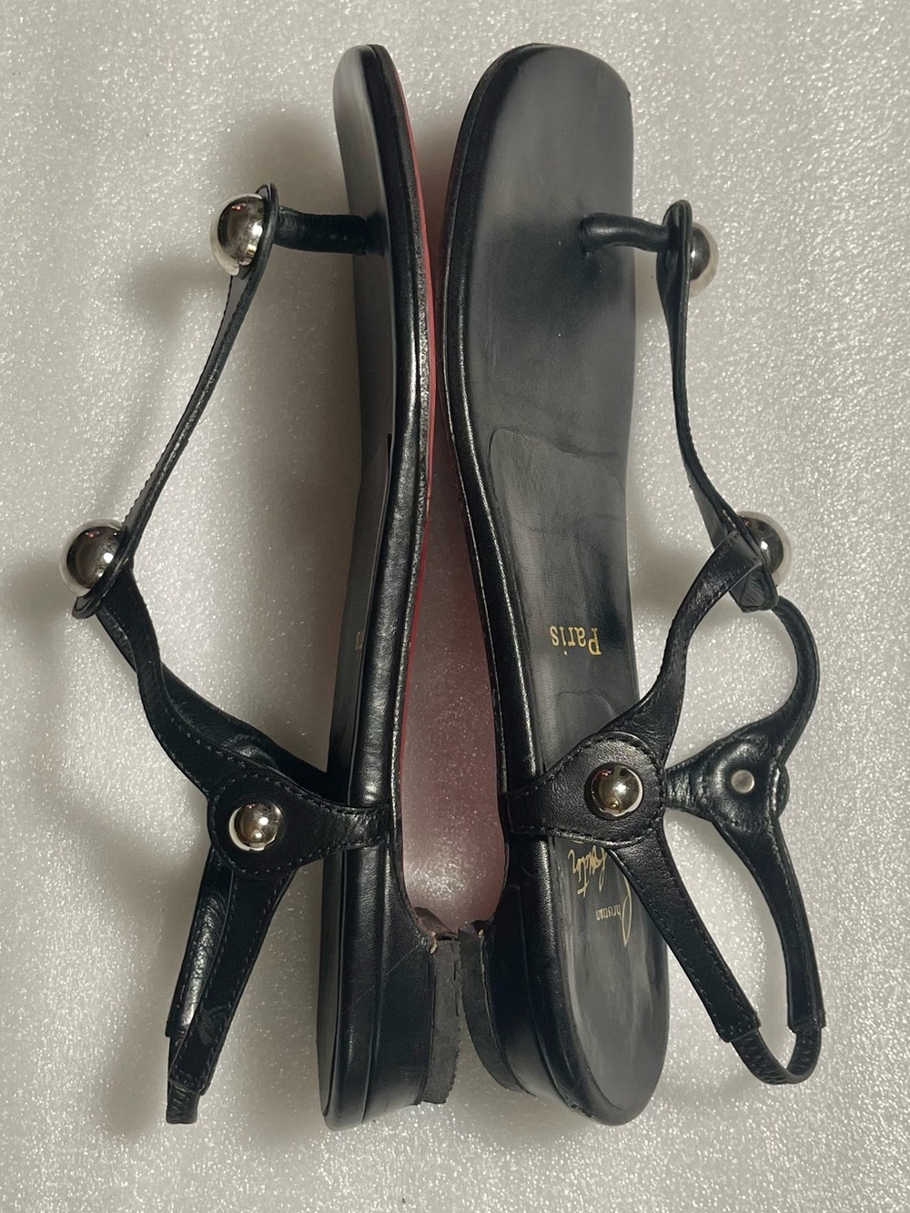 Christian Louboutin calfskin Jurassic nappa planet ball thong sandals - Picture 8 of 15